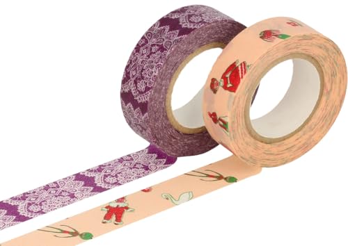 Classiky Set mit 2 Masking Tape Washi Designs sortiert B 15 mm x 15 m. von Classiky