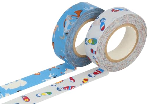 Classiky Set mit 2 Masking Tape Washi-Motiven, 15 mm x 15 m. von Classiky