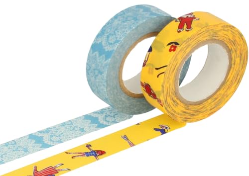 Classiky Set mit 2 Masking Tape Washi-Motiven, 15 mm x 15 m. von Classiky