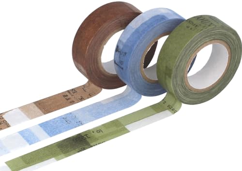 Classiky Set mit 3 Masking Tape Washi Collage, verschiedene Farben, 15 mm x 15 m. von Classiky