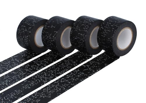 Classiky Set mit 4 schwarzen Washi-Klebebändern, 30 mm x 15 m. von Classiky
