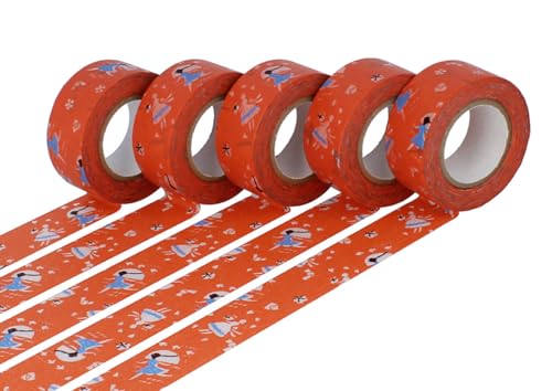 Classiky Set mit 5 Masking Tape Washi Love Letter Orange 22 mm x 15 m. von Classiky