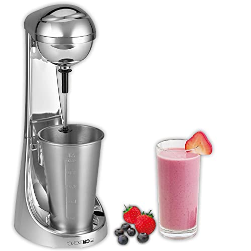 2in1 Barmixer Milchaufschäumer Edelstahl Becher Standmixer Mixbehälter 450 ml (Mixer, 65 Watt, Milchshaker, Cocktail-Mixer, Milchschäumer, Milchschaum) von Clatronic