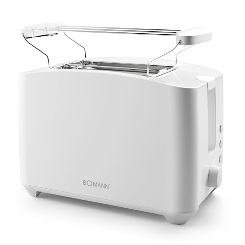 Bomann® Toaster 2 Toastschlitze | Toaster mit Brötchenaufsatz | Toaster 2 Scheiben mit Liftfunktion | Toster mit Auftau- und Aufwärm-Funktion | für Brötchen und Toast | TA 6065 CB weiß von Clatronic