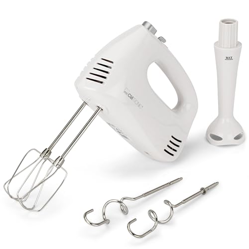 Clatronic® Handmixer | Hand- und Stab- Mixer in Einem | Handrührgerät mit kraftvollem 300 Watt-Motor | Rührgerät mit 5 Geschwindigkeitsstufen | Turbostufe & Auswurftaste | HM 3524 von Clatronic