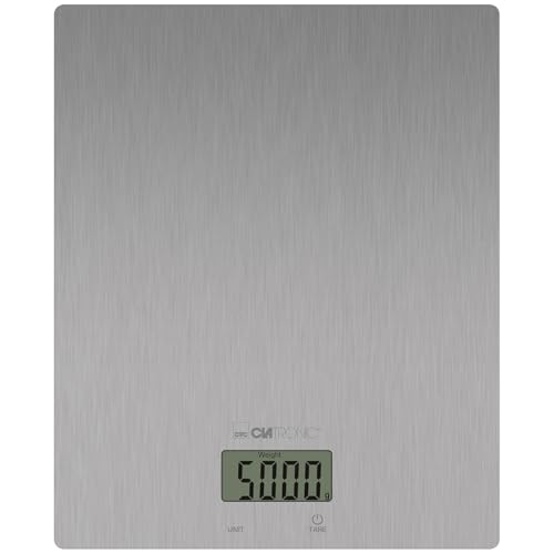 Clatronic® Küchenwaage digital | 1gr. Schritte bis 5kg | mit Cup Angabe (Tassen) | ideal für Trend-Rezepte | extra flach | Tara Funktion | Edelstahl | Kitchen Scale | Küchenwage KW 3821 von Clatronic