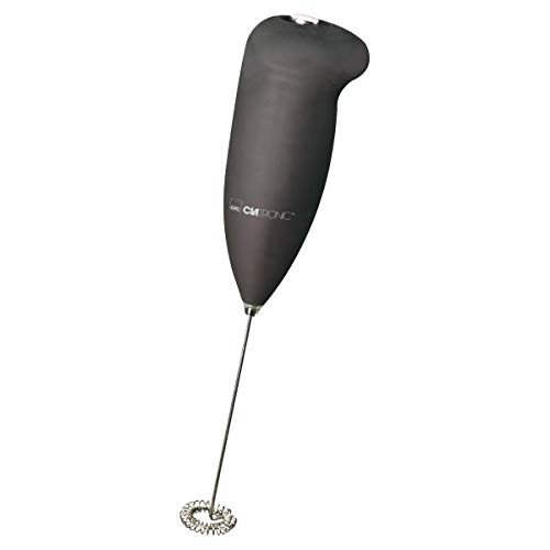 Clatronic® elektrischer Milchaufschäumer | Mixer | Milchschaum in Sekundenschnelle | Milchaufschäumer | Soft - Touch - Gehäuse | Stab | mit Edelstahl - Schaumschläger | MS 3089 schwarz von Clatronic