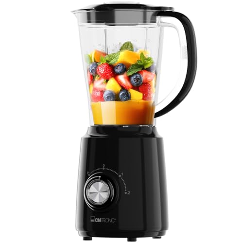 Clatronic® Standmixer 500W | Mixer | BPA frei | 4-fach Edelstahl-Messer rostfrei | 1,5L Smoothie Maker | Ice-Crush Funktion | 3 Stufen | Turbo-Funktion | Deckel mit Nachfüllöffnung | UM 3826 von Clatronic
