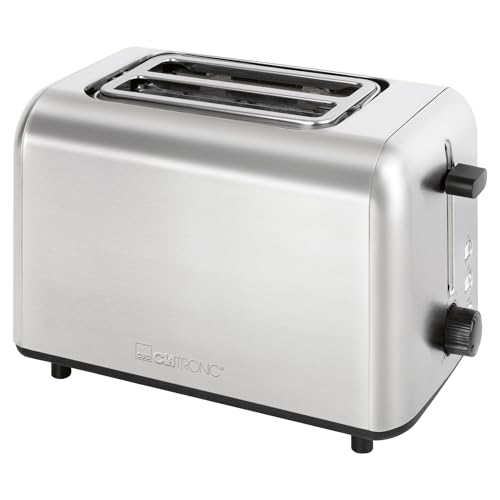 Clatronic® Toaster 2 Scheiben | integrierter Brötchenaufsatz | extra breite Toastschlitze | Auftau-/Aufwärm-Funktion | Edelstahl | TA 3822 von Clatronic