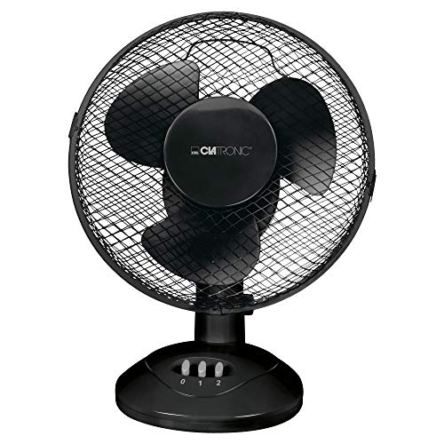Clatronic® Ventilator mit Schwenkfunktion | Ventilator leise 2 Stufen | Ø 23 cm | Tischventilator 30W | Fan | Tischventilator sehr leise | VL 3601 schwarz von Clatronic