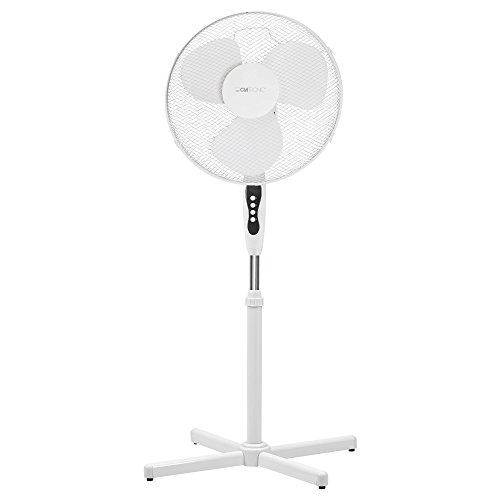 Clatronic® Ventilator mit Schwenkfunktion | höhenverstellbar | Ventilator leise Ø 40cm | Standventilator 3 Stufen | Neigungswinkel verstellbar | Fan | Standventilator sehr leise | VL 3603 S weiß von Clatronic