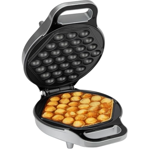 Clatronic® Waffeleisen für trendige Bubble-Waffeln | Bubble Waffeleisen mit 180° Rotationsfunktion für gleichmäßige Backergebnisse | Waffle Maker mit antihaftbeschichteter Backfläche | 700W | WA 3772 von Clatronic
