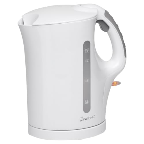 Clatronic® Wasserkocher | Kettle | Wasserkocher 1,7 L mit automatischer & manueller Abschaltung | herausnehmbarer Kalkfilter | max. 2200Watt | Wasserkocher | WK 3819 weiß von Clatronic
