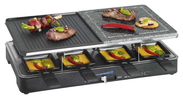 Clatronic 2 in 1 Raclette-Grill RG 3518 Grillfläche: ca. 46 x 23 cm von Clatronic