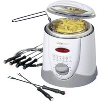 Clatronic FFR 2916 Fondue-Fritteuse 840W mit manueller Temperatureinstellung Weiß, Grau von Clatronic