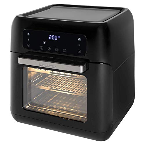 Clatronic FR 3747 H Heißluft-Fritteuse, vier Einschubhöhen für optimale Backergebnisse, öl- und fettfrei, 11 Liter, Sensor Touch-Bedienung, LED-Display, schwarz von Clatronic