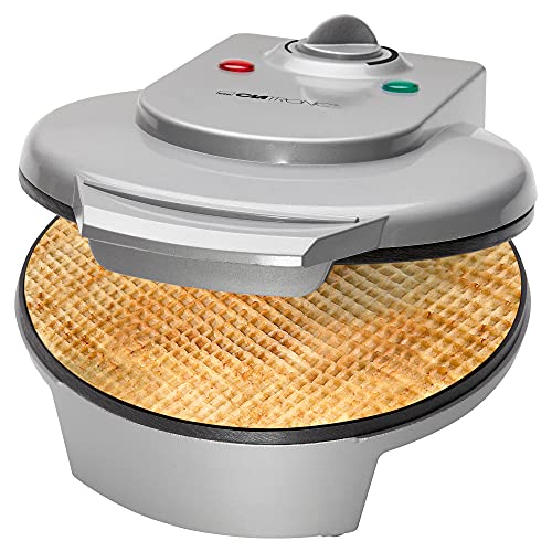 Clatronic® Hörnchenautomat für hauchdünne Waffeln | ideal für Eis-Waffelhörnchen | Backfläche Ø 18 cm | inklusive Hörnchenkegel | antihaftbeschichtet | regelbarer Bräunungsgrad | 1200 Watt | HA 3494 von Clatronic