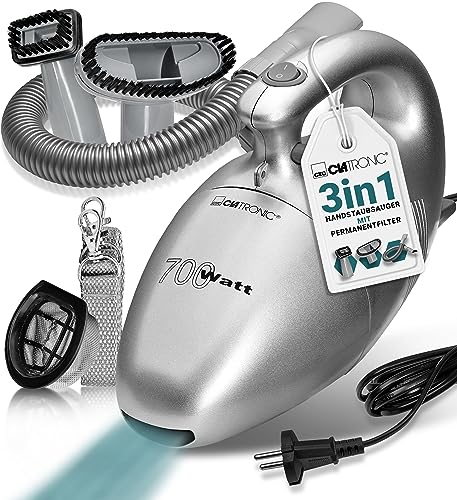 Clatronic® Handstaubsauger mit 700 Watt & geringem Gewicht | Staubsauger zum Absaugen von Polstern, Autos, Computer uvm. | Vacuum Cleaner mit 6m Kabel & permanent Staubfilter | inkl. Zubehör | HS 2631 Clatronic® Handstaubsauger mit 700 Watt & geringem Gewicht | Staubsauger zum Absaugen von Polstern, Autos, Computer uvm. | Vacuum Cleaner mit 6m Kabel & permanent Staubfilter | inkl. Zubehör | HS 2631 von Clatronic
