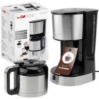 Clatronic KA 3805 Edelstahl-schwarz Kaffeemaschine Edelstahl Fassungsvermögen Tassen=10 Isolierkanne von Clatronic