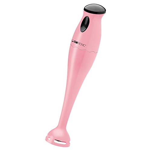 Clatronic Stabmixer/Pürierstab/Blender/Stab-Mixer/Stick/Mixstab SM 3577; Edelstahl-Schlagmesser; für Smoothie, Kürbispüree, Babybrei, Milchshake; mit Mixbehälter (500 ml); 180 Watt; pink von Clatronic