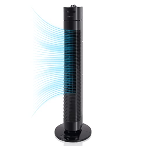 Clatronic Tower-Ventilator, TVL 3770, 3 Geschwindigkeitsstufen, 75° oszillierend (abschaltbar), 120 Minuten-Timer, schwarz von Clatronic