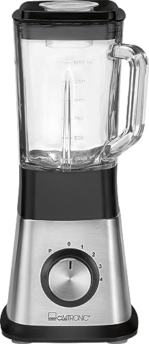 Clatronic Universalmixer UM 3644, 6 Geschwindigkeitsstufen, Ice-Crush-Fkt. Edelstahl, Schwarz von Clatronic