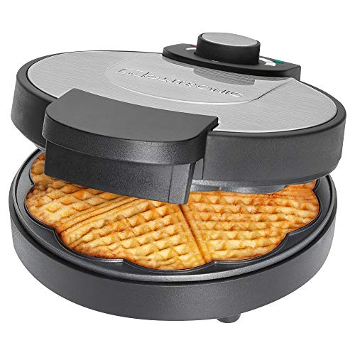 Clatronic® Waffeleisen | mit Ø 18cm antihaftbeschichteter Backfläche | Waffeleisen Herzform | stufenlos einstellbarer Bräunungsgrad & Backampel | Waffle Maker mit Edelstahleinlage | 1000W | WA 3492 von Clatronic