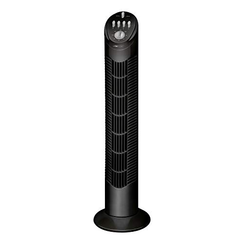 Clatronic Tower Fan/Turmventilator/Säulenventilator/Standventilator TVL 3546; Oszillation 75 Grad; quiet/silence/leise; für Sommer/summer; cold air; Timer; 76 cm Höhe; 50 Watt; schwarz von Clatronic