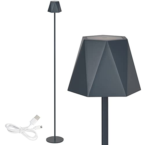 Clauss LED-Stehleuchte mit Akku via USB aufladbar, kabellos, mit Dimmer, aus Metall für Innen und Außen, IP54, grau, 10015 von Clauss