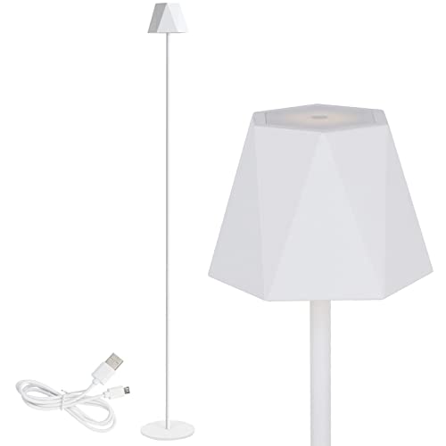 Clauss LED-Stehleuchte mit Akku via USB aufladbar, kabellos, mit Dimmer, aus Metall für Innen und Außen, IP54, weiß, 10014 von Clauss