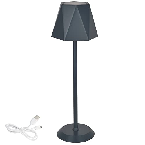 Clauss LED-Tischlampe mit Akku via USB aufladbar, kabellos, mit Dimmer, aus Metall für Innen und Außen, IP54, grau, Clauss 10012 von Clauss