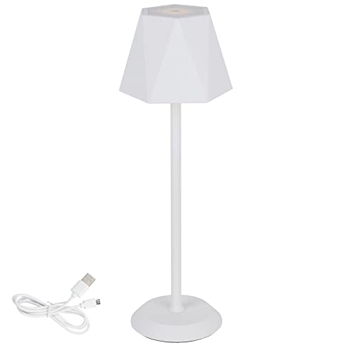 Clauss LED-Tischlampe mit Akku via USB aufladbar, kabellos, mit Dimmer, aus Metall für Innen und Außen, IP54, weiß, Clauss 10011 von Clauss