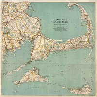 Kunstdruck Der Antiken Vintage Karte Von Cape Cod Auf Fotopapier, Matte Papier Oder Gespannte Leinwand von ClavinInc