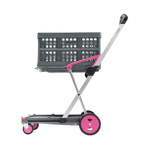 CLAX® Handwagen | Transportwagen | Plattformwagen | Trolley | inklusive Faltbox | pink von Clax