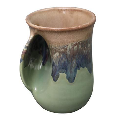 Handwarmer Mug - Mountain Meadows - Left Handed by Clay in Motion von Clay in Motion