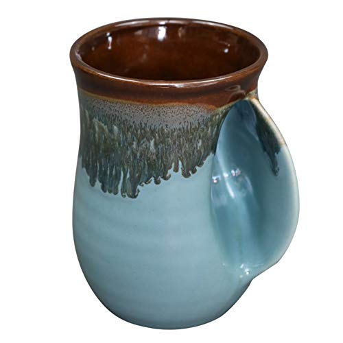 Handwarmer Mug - Ocean Tide - Right Handed by Clay in Motion von Clay in Motion