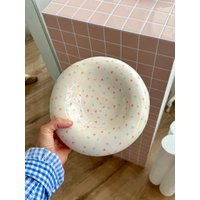 Handgemachte Servierplatte Aus Keramik - Hellblau Und Rosa von ClayPoetryCeramics