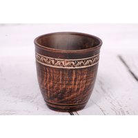 Handgefertigte Lehm Tasse Glas Dekor Ethno Trinkglas Keramik Rotem Ethnic Cup von ClayProductsShop