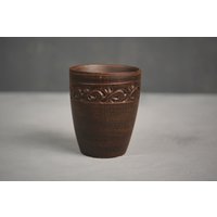 Handgraviertes Keramik Trinkglas | Roter Ton Glaswaren von ClayProductsShop