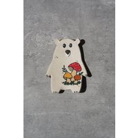 Bär Löffelablage/Keramiklöffelablage Küchenutensilien Bärengeschirr Pilzlöffelablage Pilzablage von ClayThreadAndCat