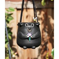 Handgemachte Steinzeug Bär Blumenampel Bear Bee Friends, Innen - Und Außenbereich von ClayThreadAndCat