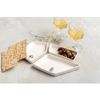 3-Teiliges Tapas-Servierset, Handgefertigtes Modernes Servierset Aus Weißer Keramik, Tellerset, Einzigartiges Keramik-Serviertablett Für Snacks Und von ClaybyDannah