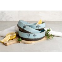Drei Schüssel-Set - Hellblaue Und Schwarze Keramiksalat-Servierschalen, Handgemachtes Keramik-Abendessen-Servierset, Modernes Rustikales von ClaybyDannah