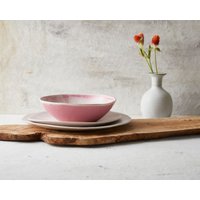 Handgefertigtes Modernes Keramikgeschirrset, Pastellrosa Großer Speiseteller, Salatteller Und Große Suppenschüssel | Geschirr Set von ClaybyDannah