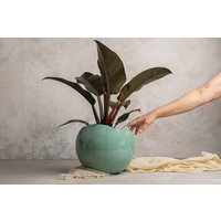 Jumbo-Türkiskugelform-Keramik-Blumentopf, Einzigartiger Innen - Oder Außentopf, Keramik-Großer Pflanzer Für Sukkulenten, Weihnachtsgeschenk von ClaybyDannah