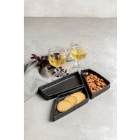 Schwarze Keramik-Servierplatte, 3Er-Set Tapas-Servierschalen, Geteilte Vorlegeschale, Einzigartiges Modernes Hosting-Set, Snacks-Serviertablett von ClaybyDannah