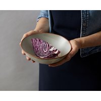 Set Mit 4 Handgefertigten Suppenschalen Aus Weißer Und Terrakottafarbener Keramik, Keramik-Geschirr-Servierschale von ClaybyDannah