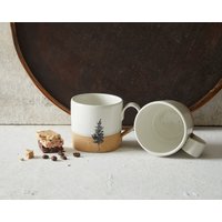 Set Mit 4 Weißen Und Natürlichen Ton Handgemachte Keramik Kaffeetassen, Große Moderne 12 Unzen Keramiktassen von ClaybyDannah