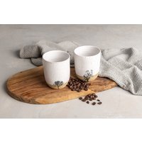 Set Mit Zwei Weiß & Sichtbare Natürliche Ton Keramik Hohe Becher, 9 Unzen Teetassen, Mama Weihnachtsgeschenk, Trinkglas, Tannenbaum Geschenke Set Mit Zwei Weiß & Sichtbare Natürliche Ton Keramik Hohe Becher, 9 Unzen Teetassen, Mama Weihnachtsgeschenk, Trinkglas, Tannenbaum Geschenke von ClaybyDannah