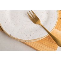 Set Von Vier Weißen Handgemachten Keramik-Desserttellern, Rustikale 19, 3-Zoll-Salatteller-Set, Kuchenteller-Set, Geschirr-Hochzeitsgeschenk von ClaybyDannah